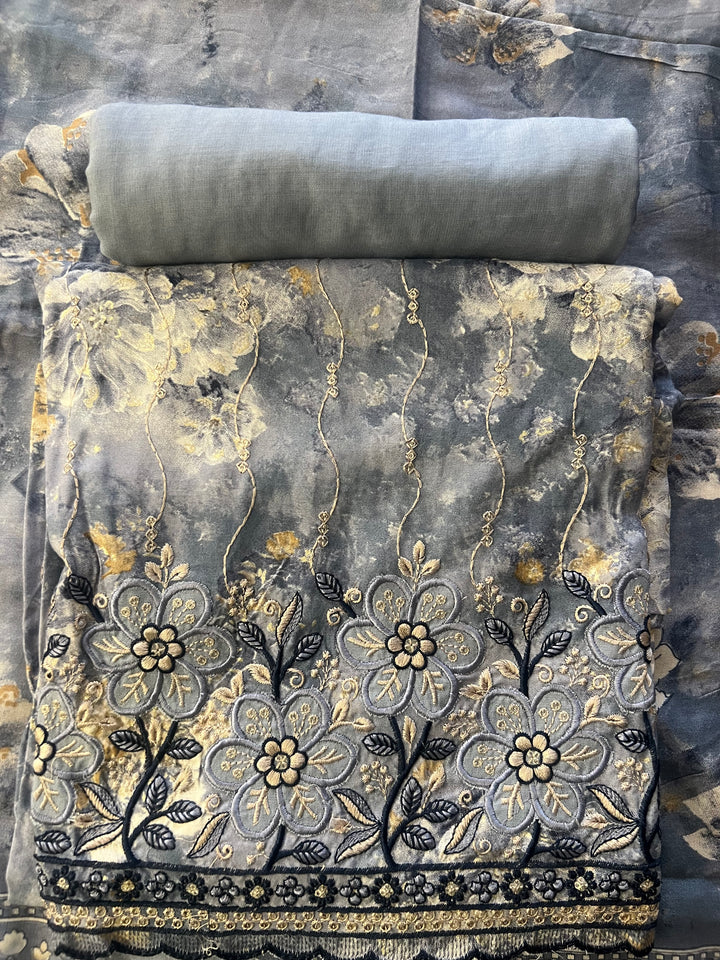 DESIGNER UNSTITCHED DRESS MATERIAL-MZE11