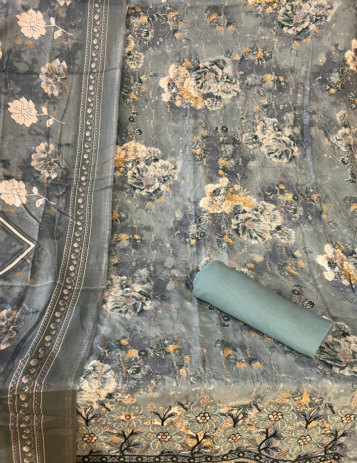 DESIGNER UNSTITCHED DRESS MATERIAL-MZE11