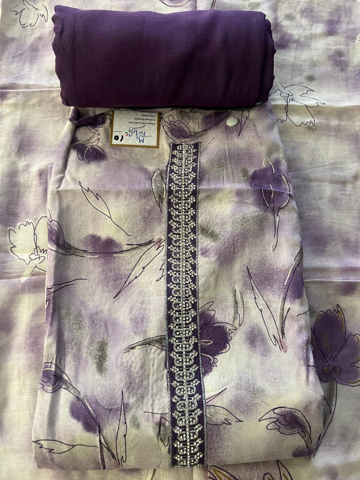 DESIGNER UNSTITCHED DRESS MATERIAL-MZE10