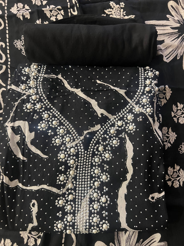 DESIGNER UNSTITCHED DRESS MATERIAL-MZE07