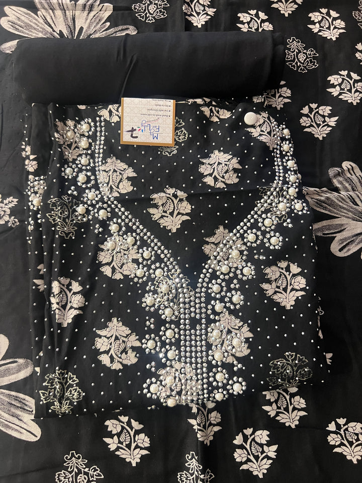 DESIGNER UNSTITCHED DRESS MATERIAL-MZE07