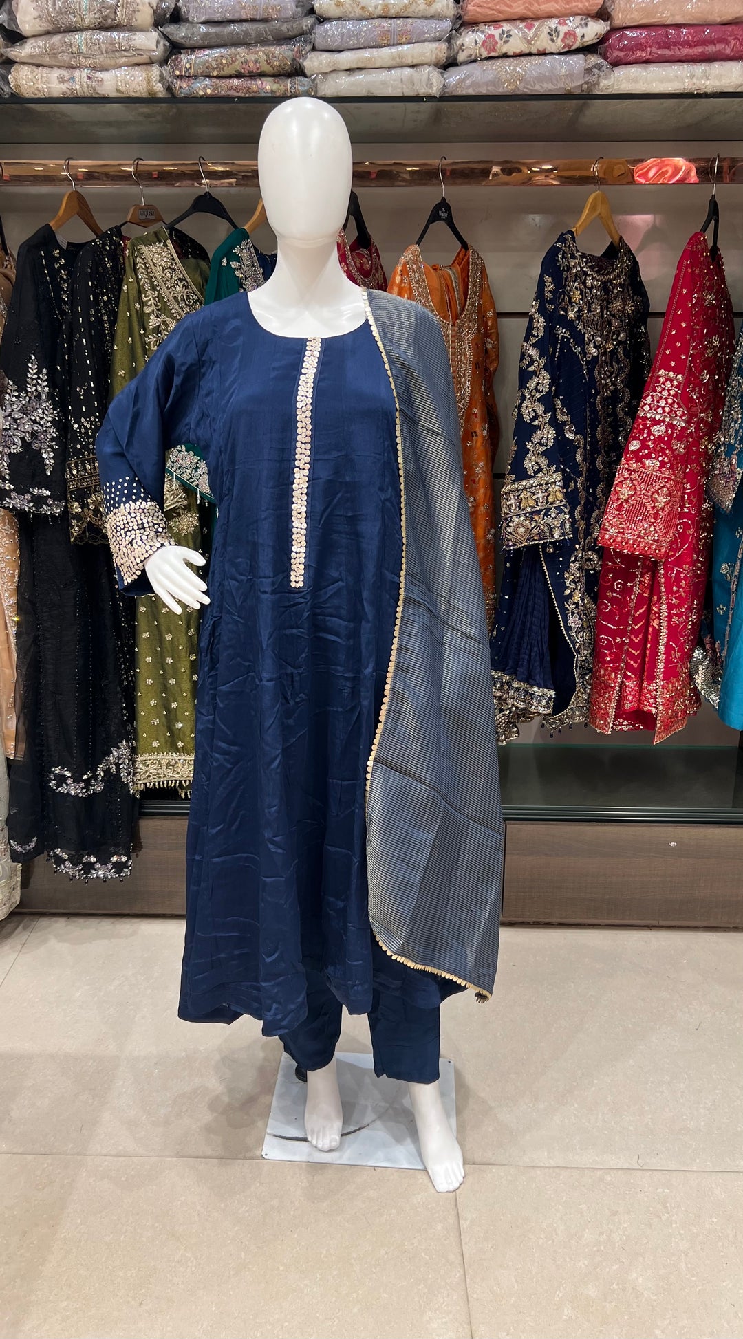 ANARKALI SEQUENCE WORK DESIGNER SUIT - BTA092