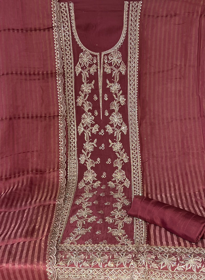 DESIGNER UNSTITCHED DRESS MATERIAL - BTZA03