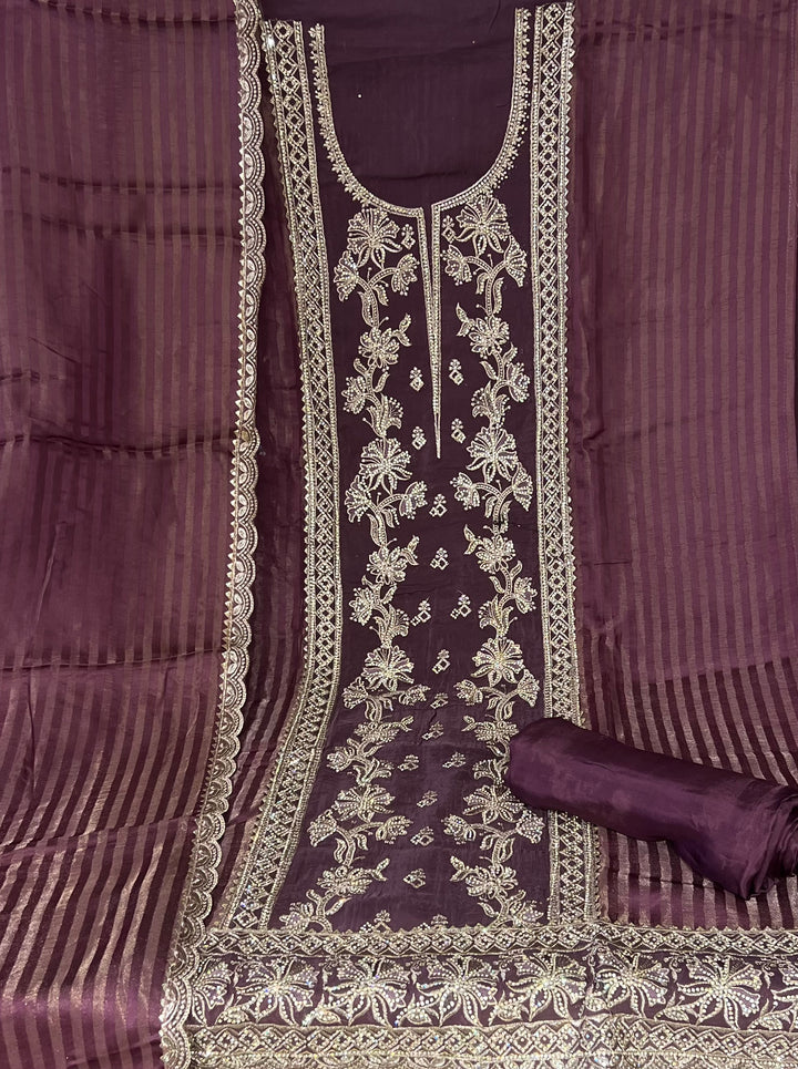 DESIGNER UNSTITCHED DRESS MATERIAL - BTZA03