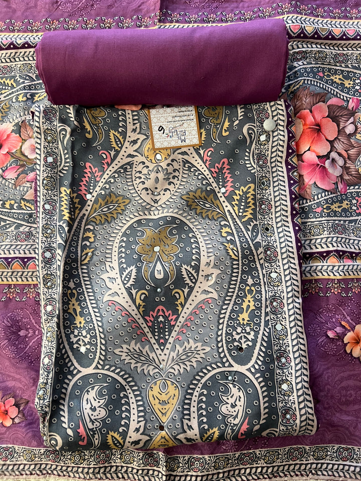 UNMSTITCHED  DESIGNER SUIT- IKBN06/25