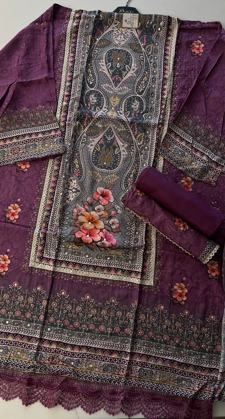 UNMSTITCHED  DESIGNER SUIT- IKBN06/25