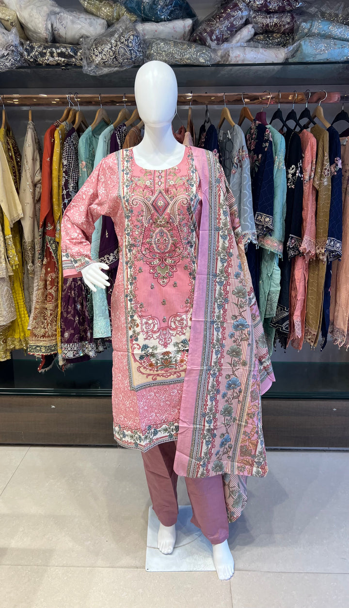 PAKISTANI LAWN COTTON SUITS FOR RAMZAN EID 3XL-MOD16