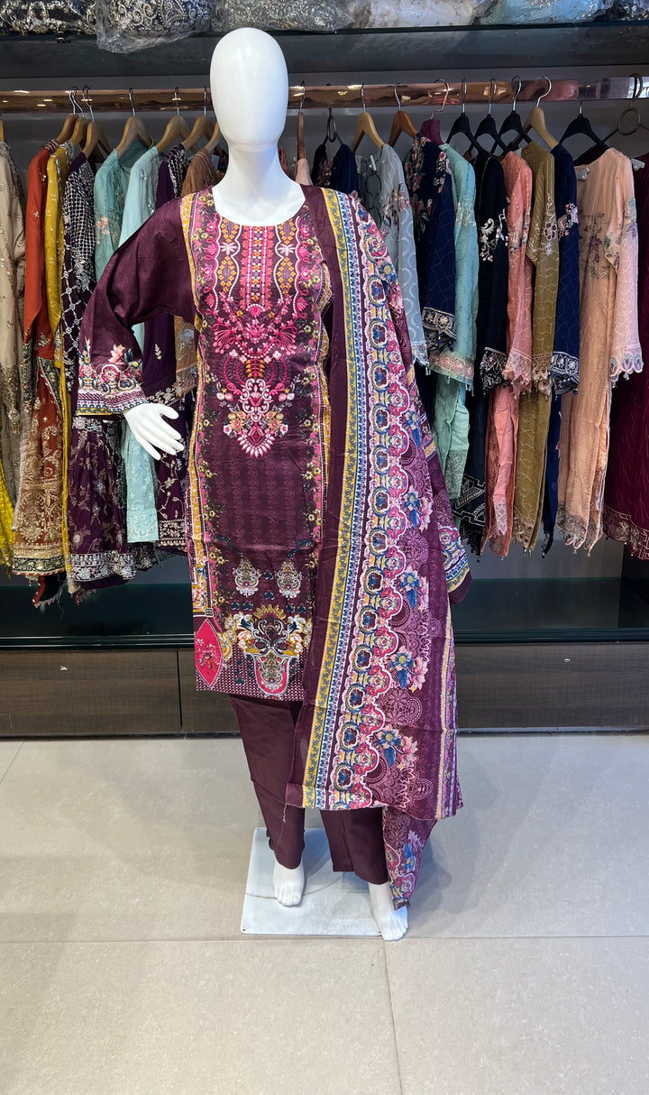 PAKISTANI LAWN COTTON SUITS FOR RAMZAN EID 3XL-MOD16
