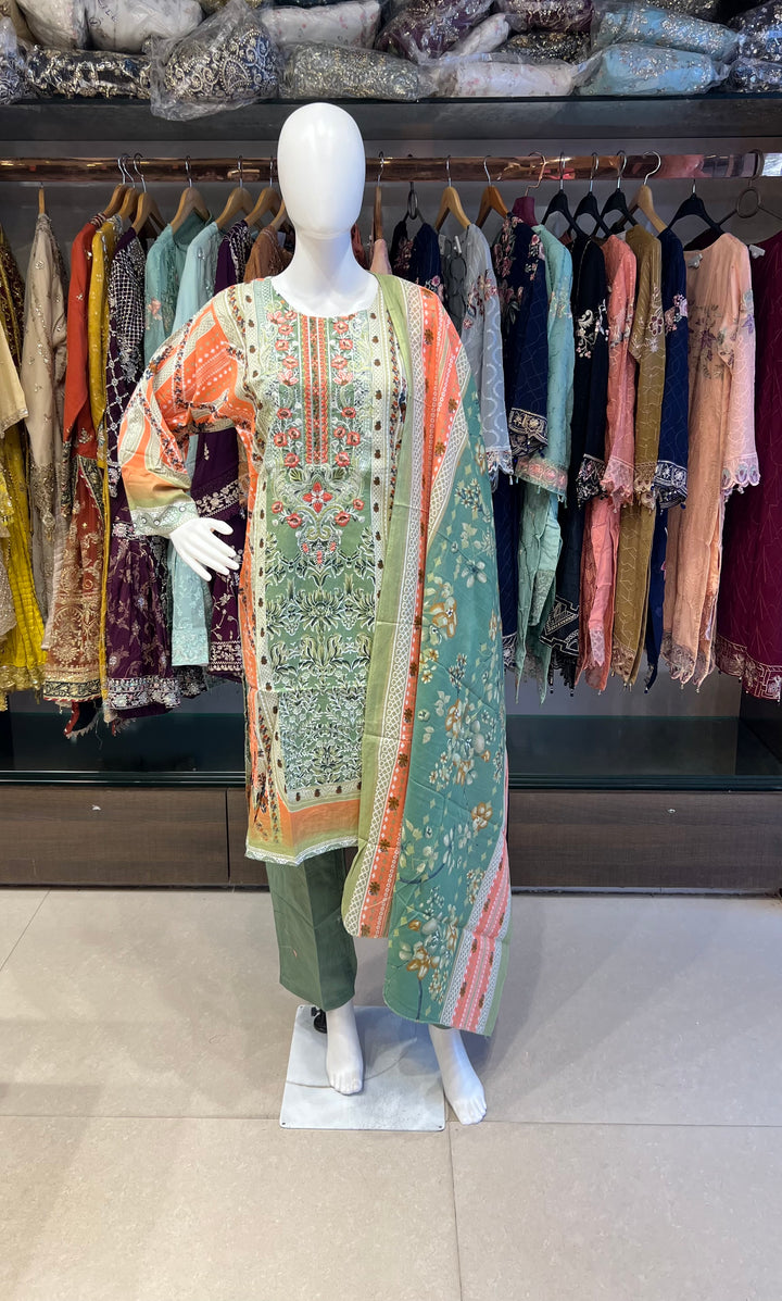 PAKISTANI LAWN COTTON SUITS FOR RAMZAN EID 3XL-MOD16