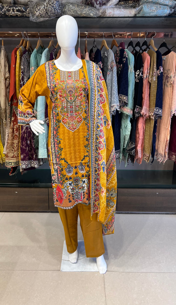 PAKISTANI LAWN COTTON SUITS FOR RAMZAN EID 3XL-MOD16