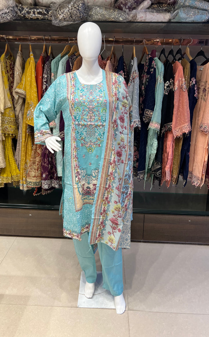 PAKISTANI LAWN COTTON SUITS FOR RAMZAN EID 3XL-MOD16