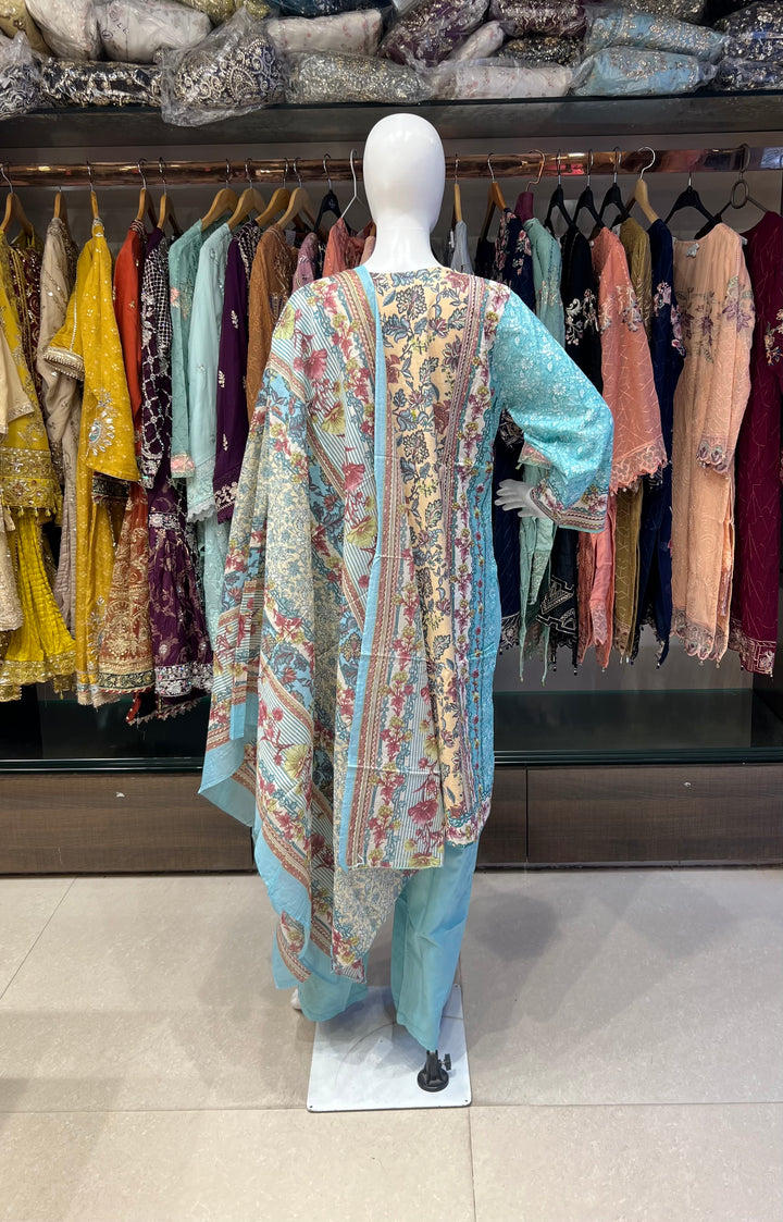 PAKISTANI LAWN COTTON SUITS FOR RAMZAN EID 3XL-MOD16