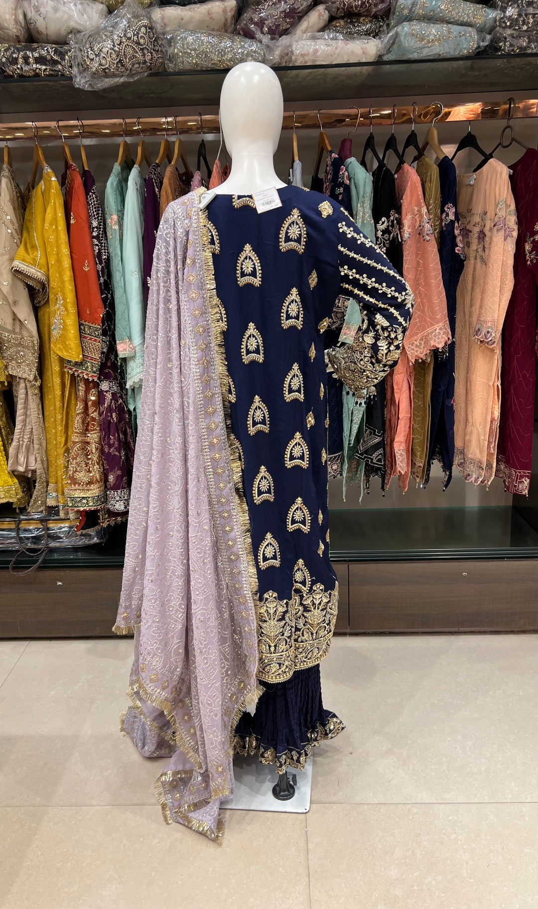 SAJNI PAKISTANI DESIGNER PLAZO WORK CHIFFON SUIT - TMSO1