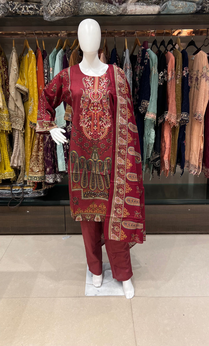 PAKISTANI LAWN COTTON SUITS FOR RAMZAN EID 3XL-MOD16