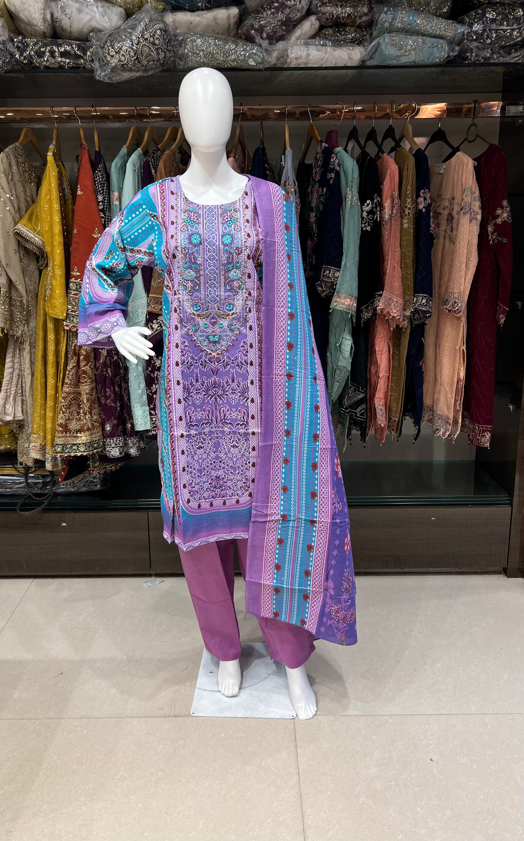 PAKISTANI LAWN COTTON SUITS FOR RAMZAN EID 3XL-MOD16