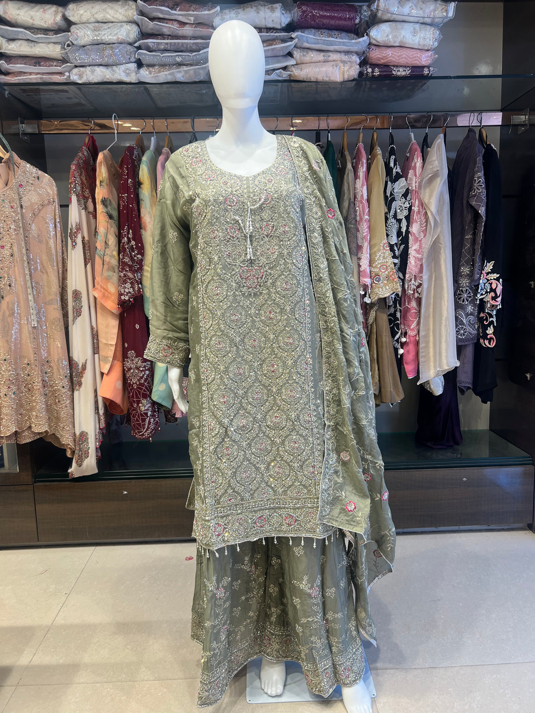 Festive Wedding Hand Work Designs Suit -MZE05