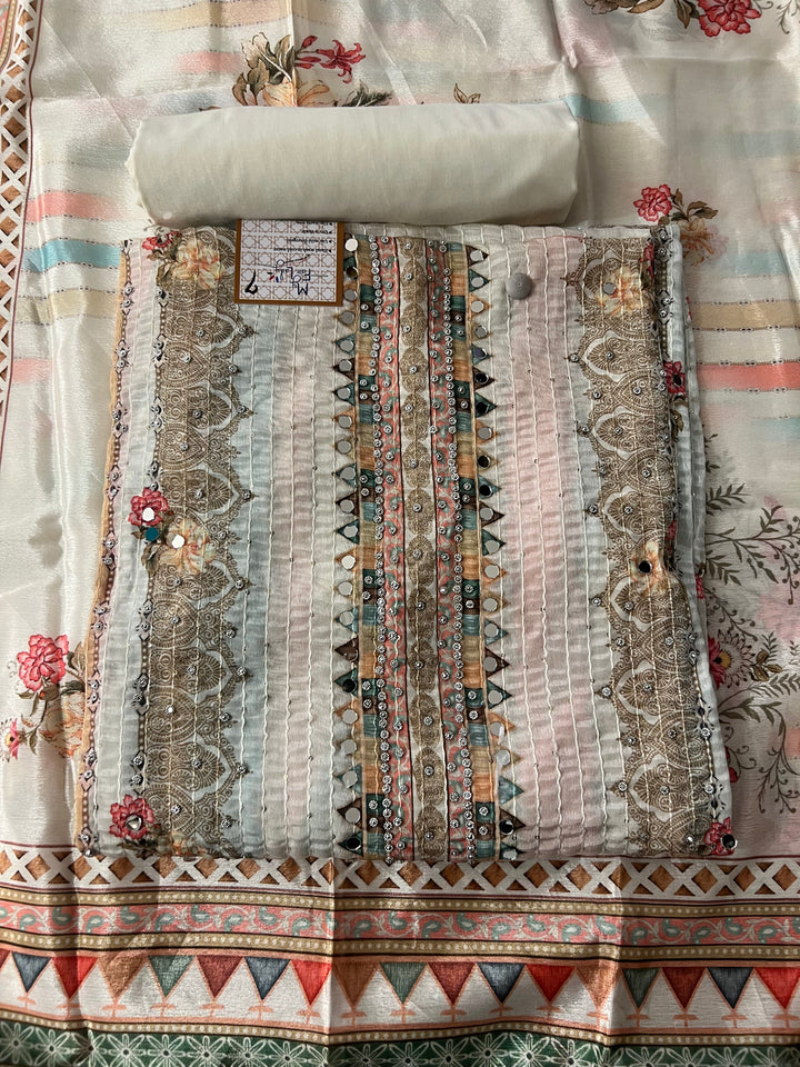 UNSTITCHED DESIGNER SUIT- IKGM007