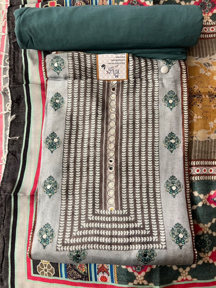 UNSTITCHED DESIGNER SUIT- IKBN06, IKHS12