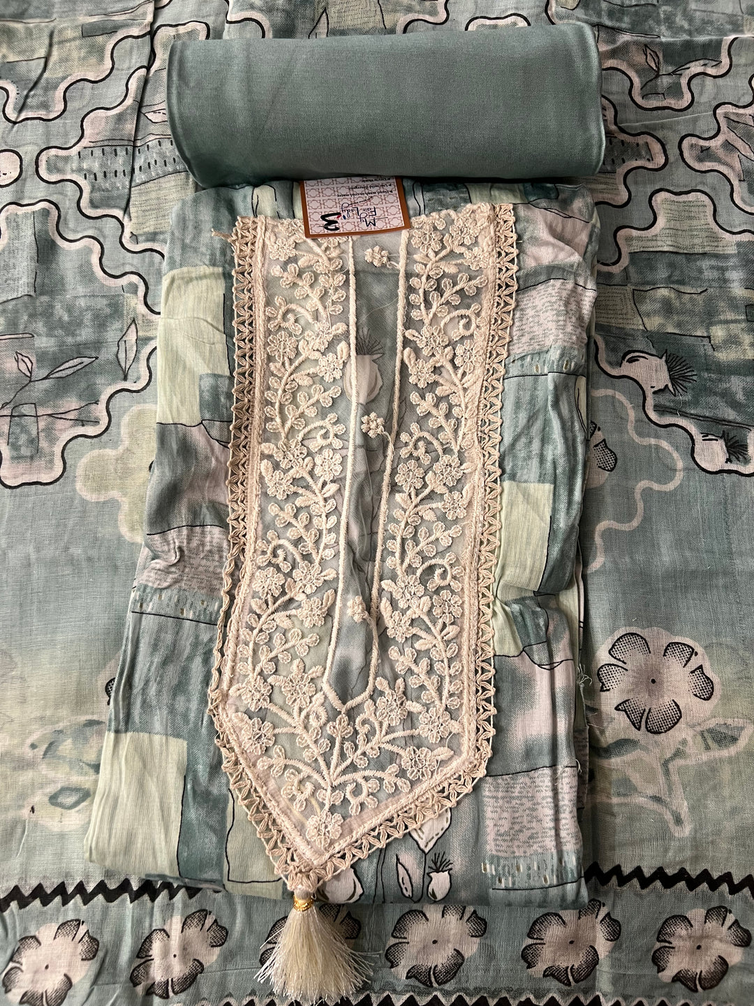 UNSTITCHED DESIGNER SUIT- IKMC03