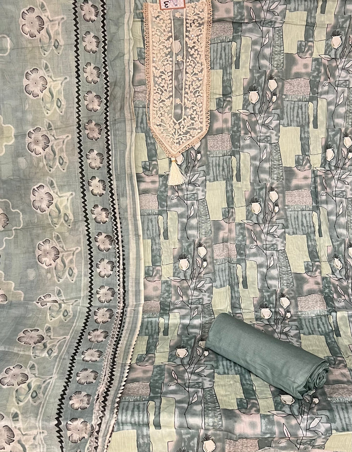 UNSTITCHED DESIGNER SUIT- IKMC03