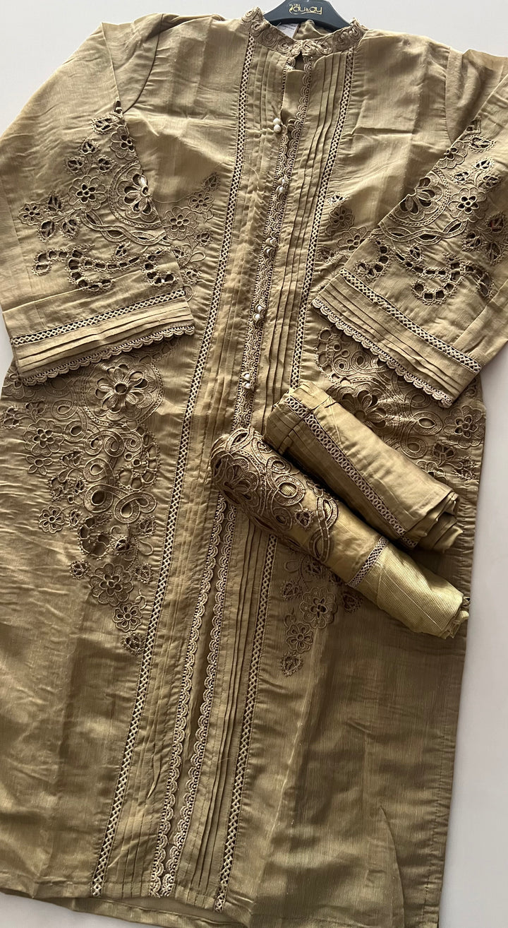 AAB-E-SABZ CUT WORK DESIGNER SUIT- AAF09