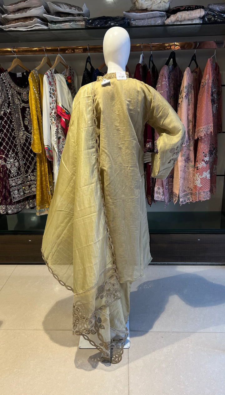 AAB-E-SABZ CUT WORK DESIGNER SUIT- AAF09