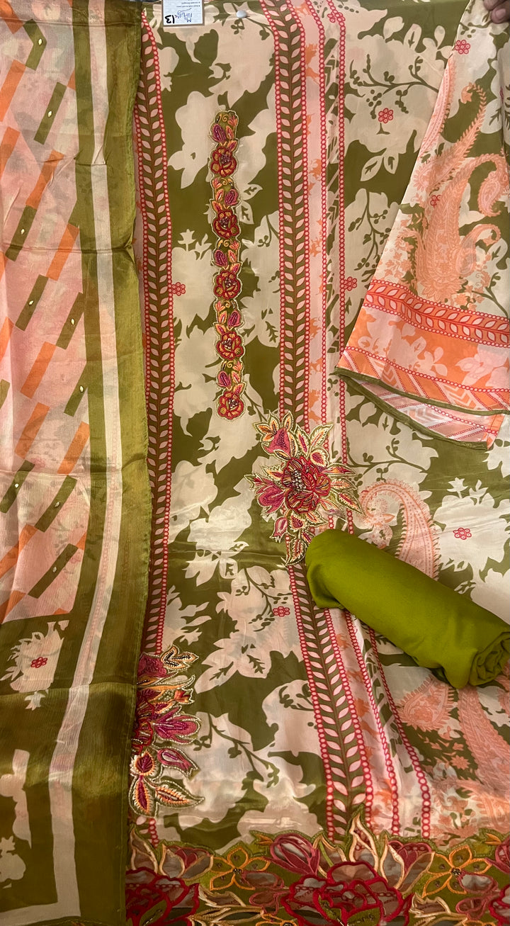 KUSHI DESIGNER UNSTITCHED DRESS MATERIAL-MAMT13