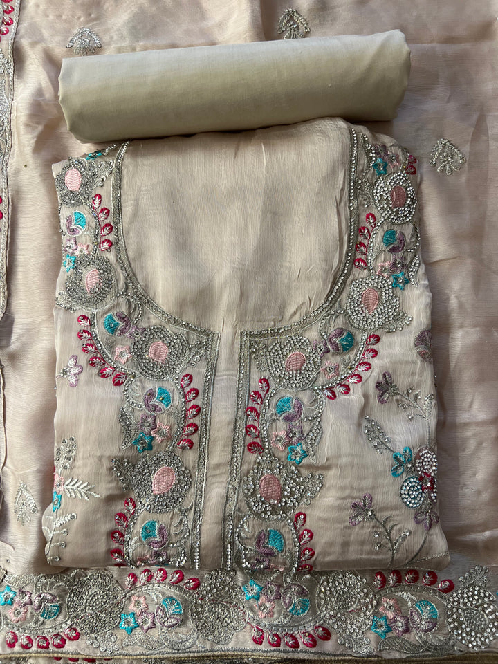 UNSTITCHED DESIGNER SUIT- IKHM14/4