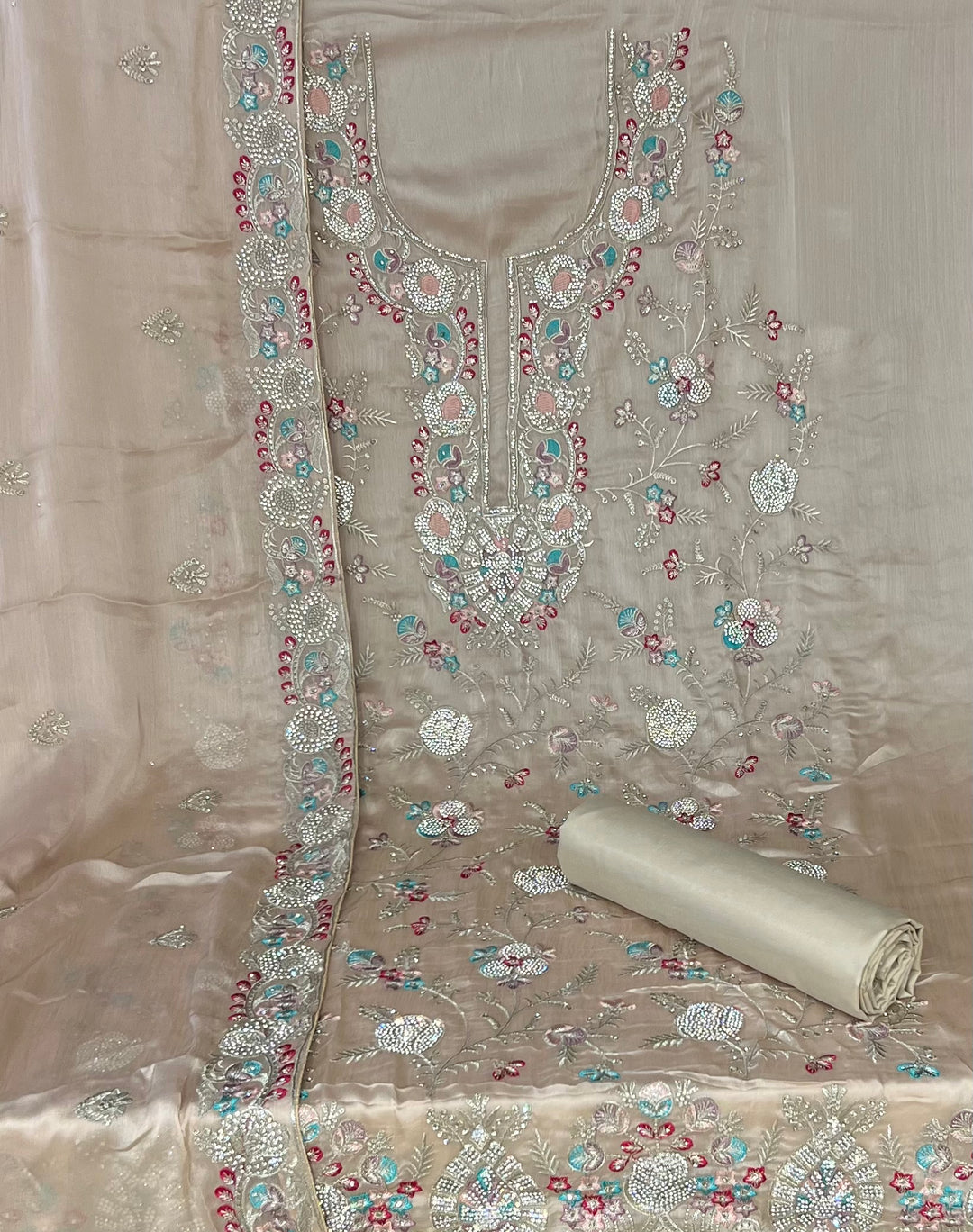 UNSTITCHED DESIGNER SUIT- IKHM14/4