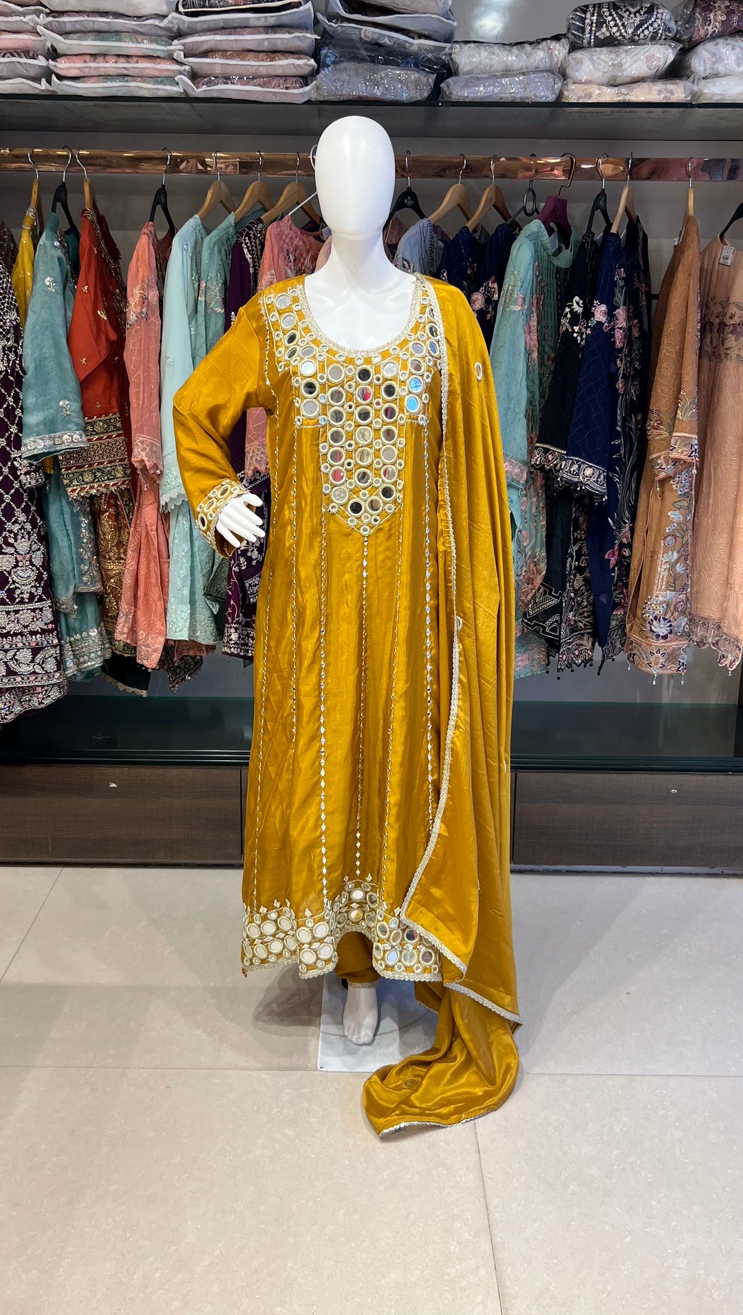 KHAS DESIGNER MIRROR WORK SUIT - MAL01