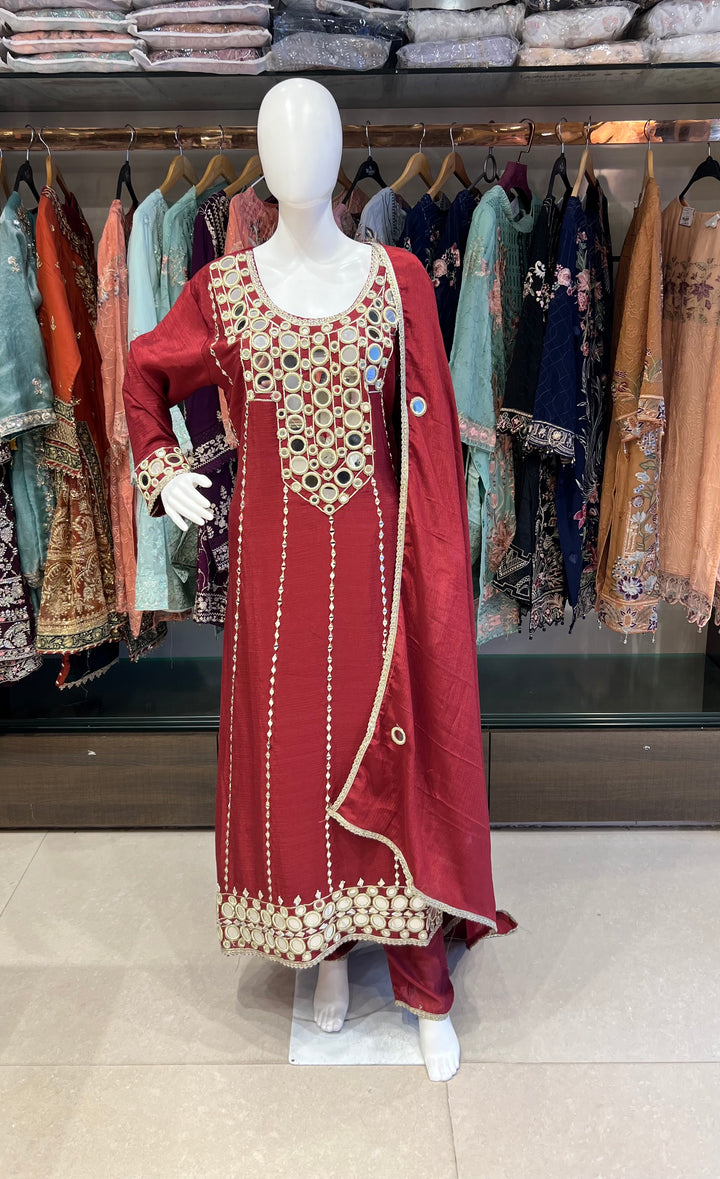 KHAS DESIGNER MIRROR WORK SUIT - MAL01