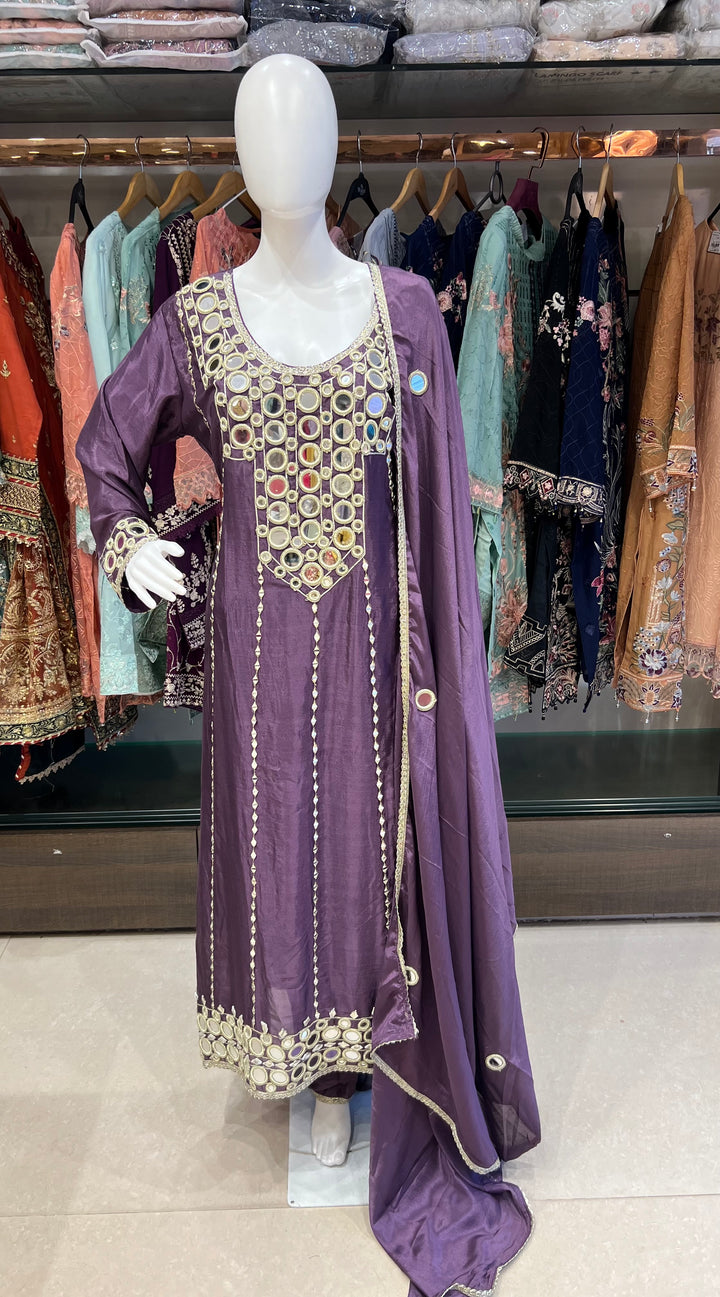 KHAS DESIGNER MIRROR WORK SUIT - MAL01