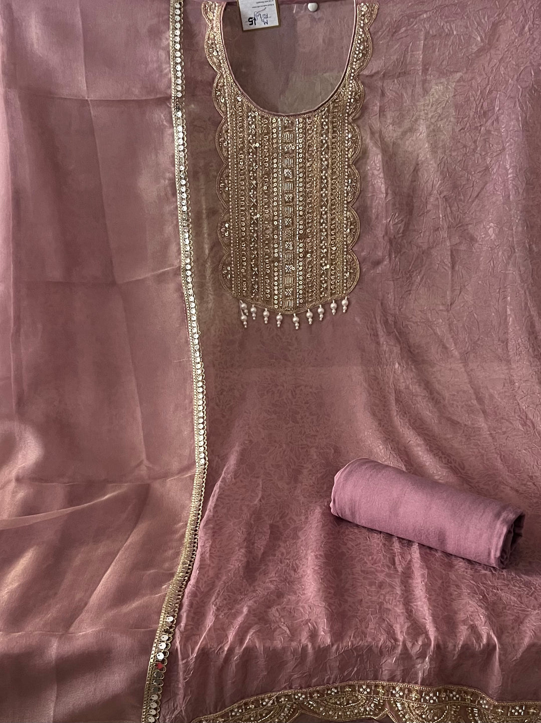 MONA ROSA DESIGNER UNSTITCHED DRESS MATERIAL - MMT15