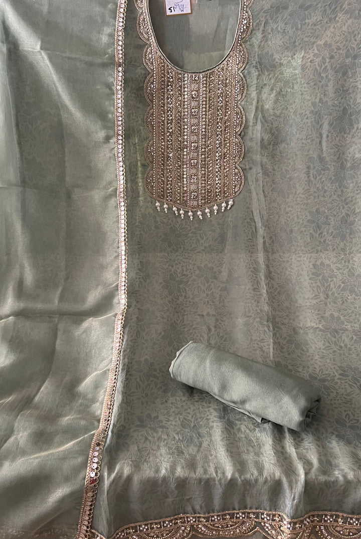 MONA ROSA DESIGNER UNSTITCHED DRESS MATERIAL - MMT15