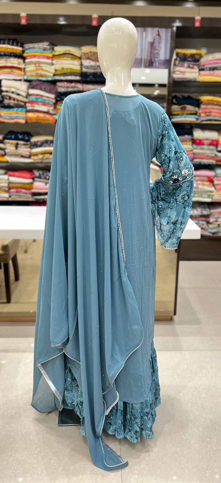 ruby emb long frock with koti-km04