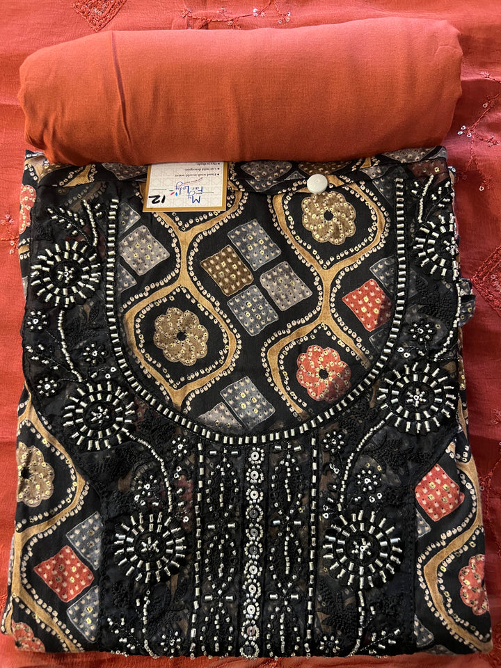 DESIGNER UNSTITCHED DRESS MATERIAL - IKEJ12