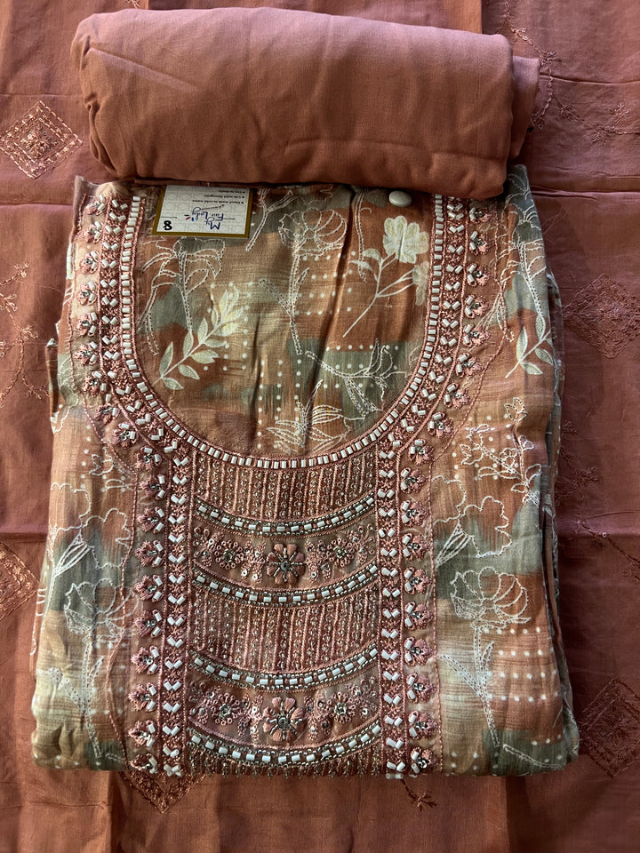 DESIGNER UNSTITCHED DRESS MATERIAL - IKEJ08