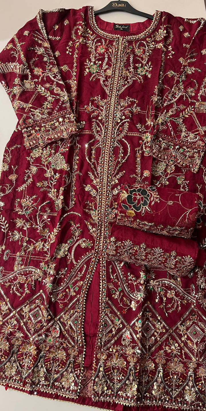 PAKISTANI HANDWORK DESIGNER SUIT - TMF01