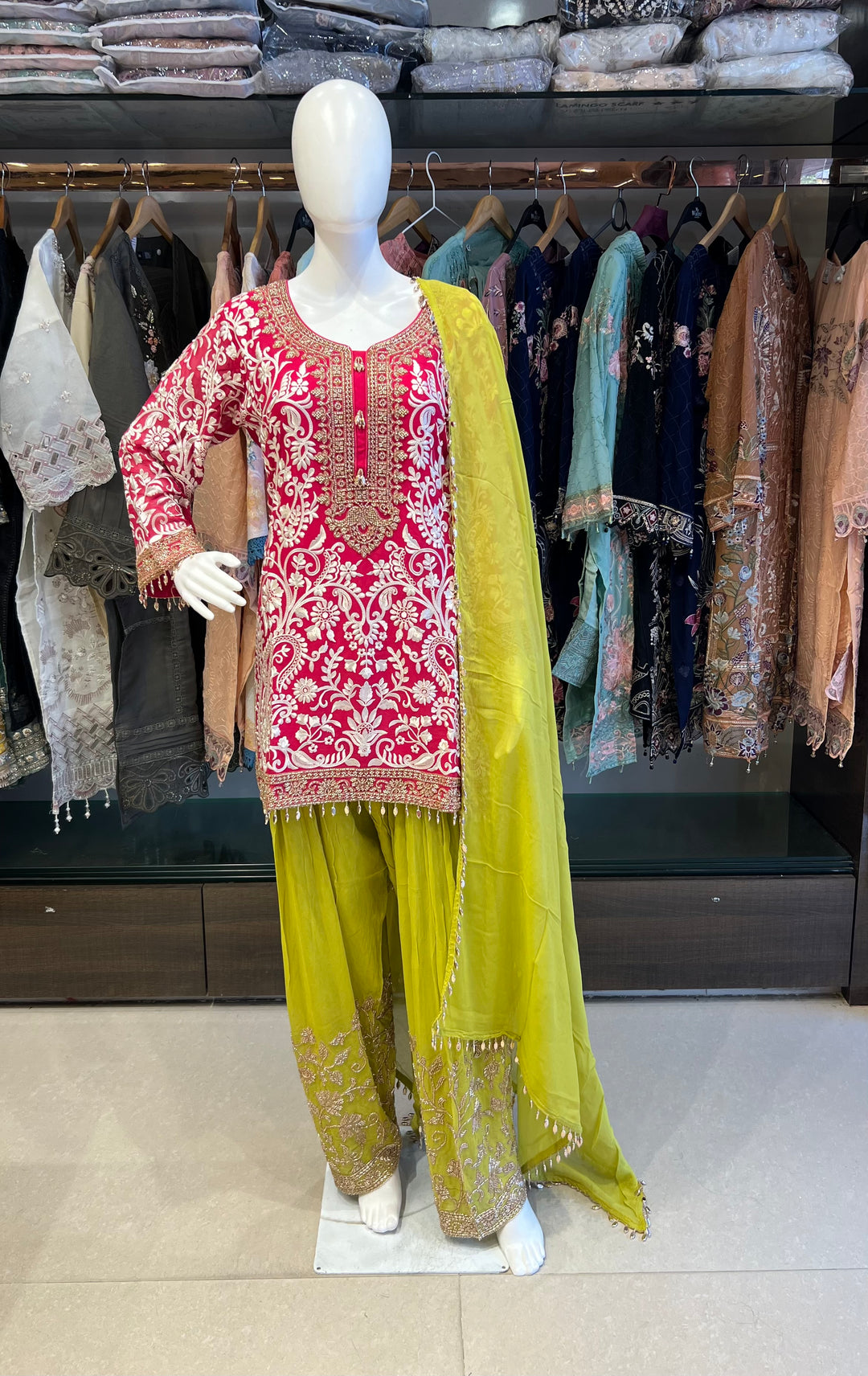 ZAHRA BLOOM LUXURY EMBROIDERED 3-PIECE PAKISTANI PARTY WEAR SUIT - NIK02