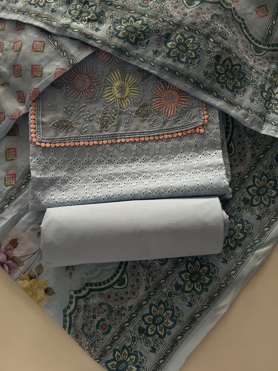 ZARA DESIGNER UNSTITCHED COTTON DRESS MATERIAL - BTB017