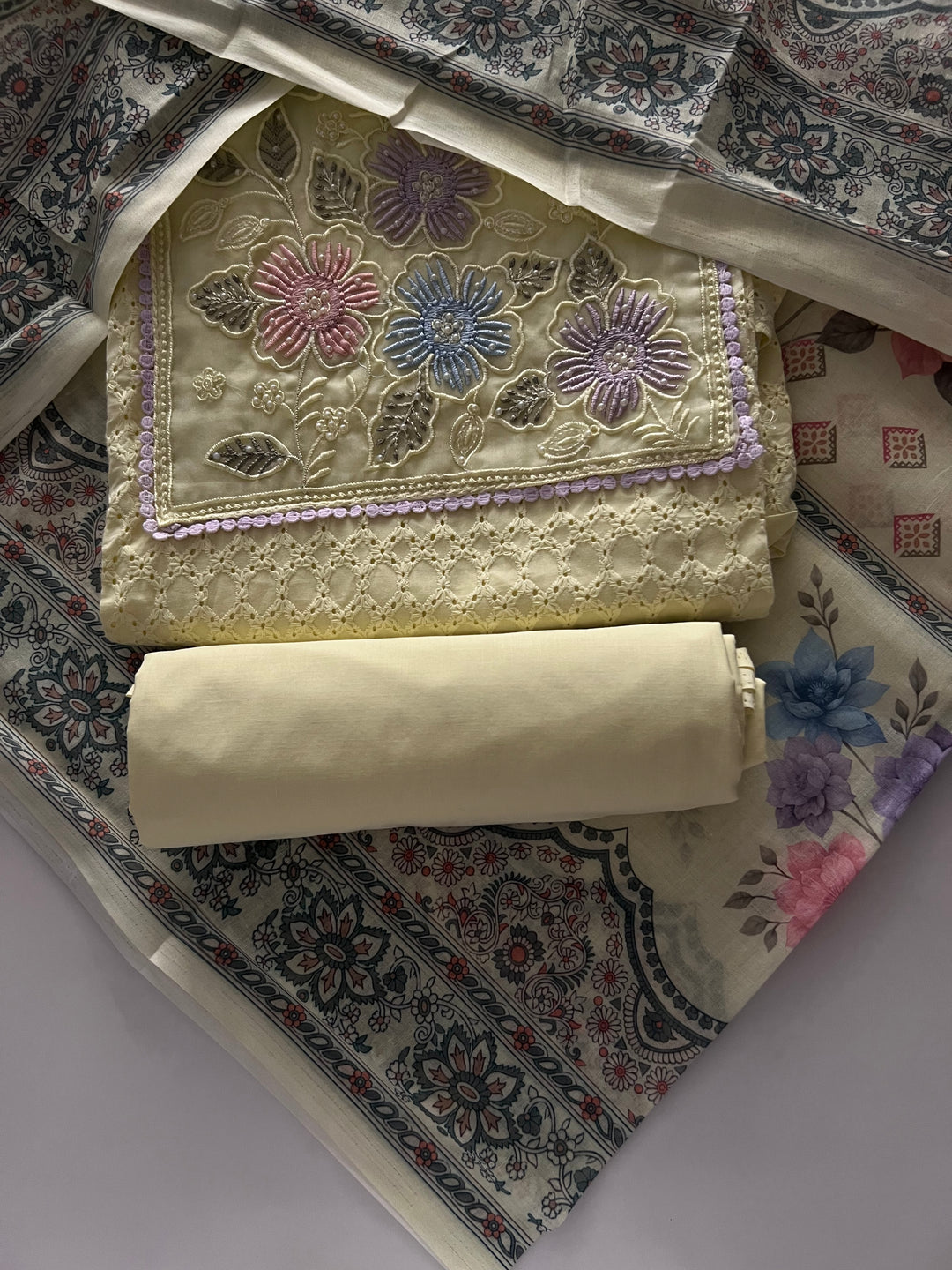 ZARA DESIGNER UNSTITCHED COTTON DRESS MATERIAL - BTB017