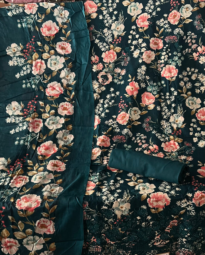 MEHAR DESIGNER UNSTITCHED COTTON DRESS MATERIAL - BTB010