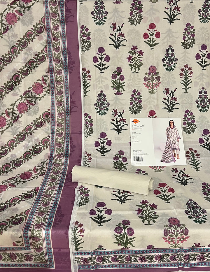 PURE ORIGINAL KHADI LAWN UNSTITCHED MATERIAL- SRH001