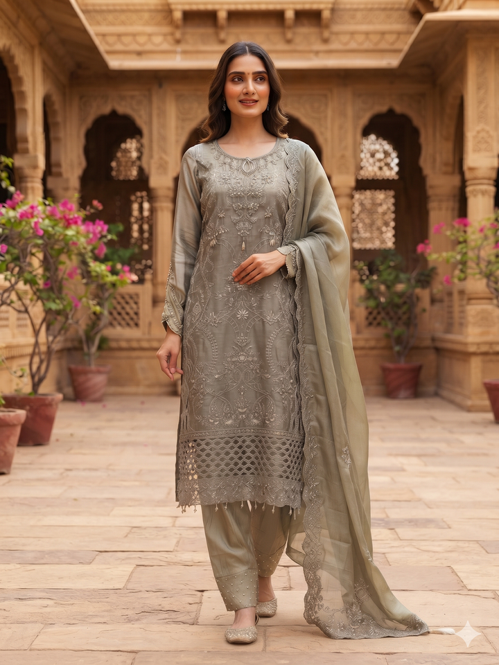 CUT WORK DESIGNER SUIT -SBCA04