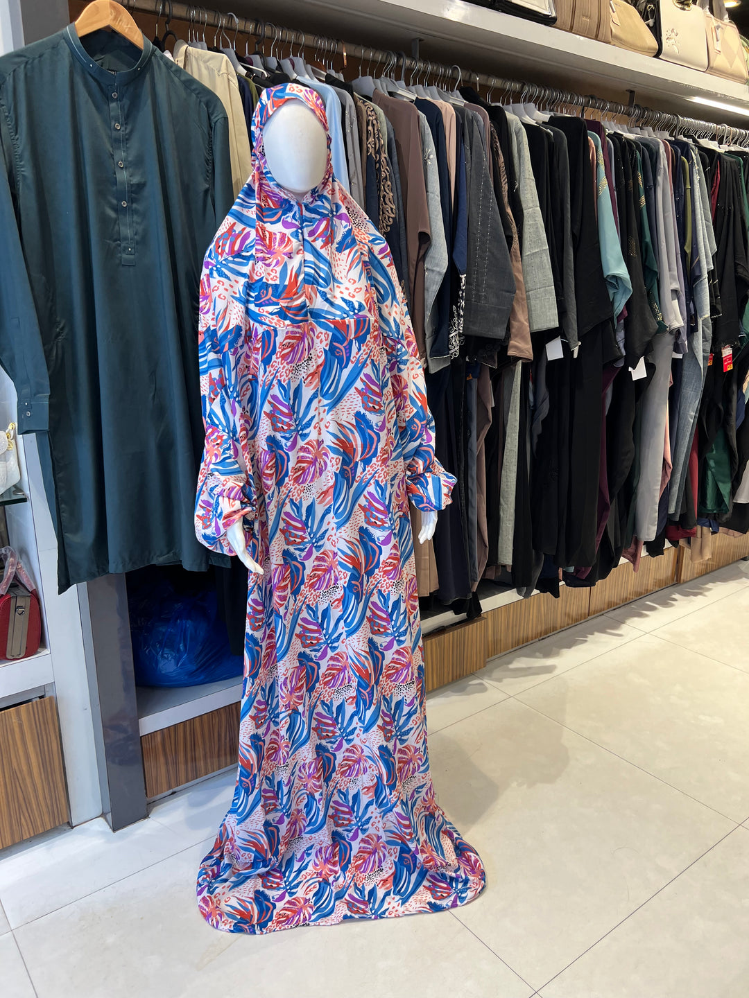 AYESHA PRAYER DRESS SOFT REYON PRINT EHRAAM NEW COLOURS (FULL LENGTH)PD01