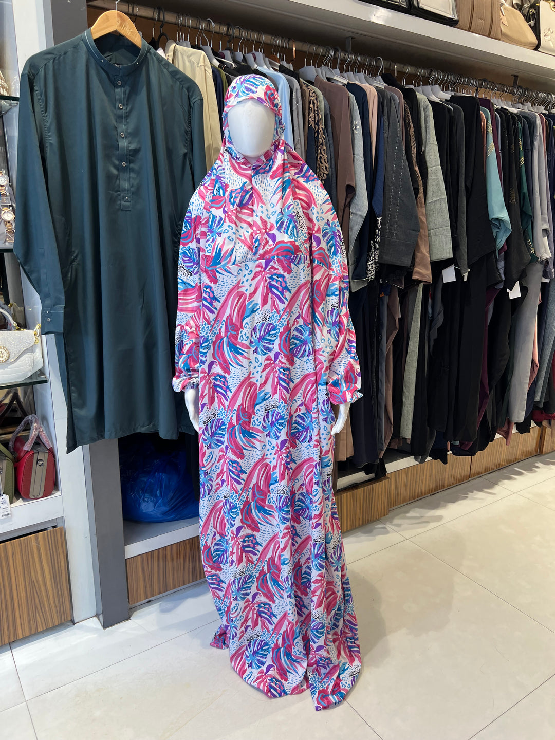 AYESHA PRAYER DRESS SOFT REYON PRINT EHRAAM NEW COLOURS (FULL LENGTH)PD01