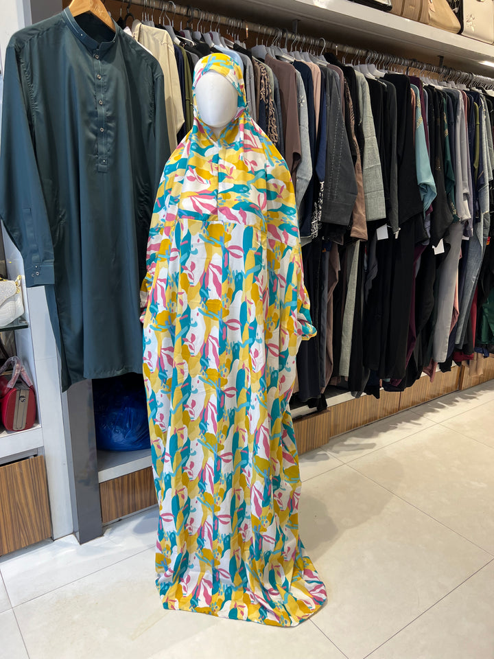 AYESHA PRAYER DRESS SOFT REYON PRINT EHRAAM NEW COLOURS (FULL LENGTH)PD01