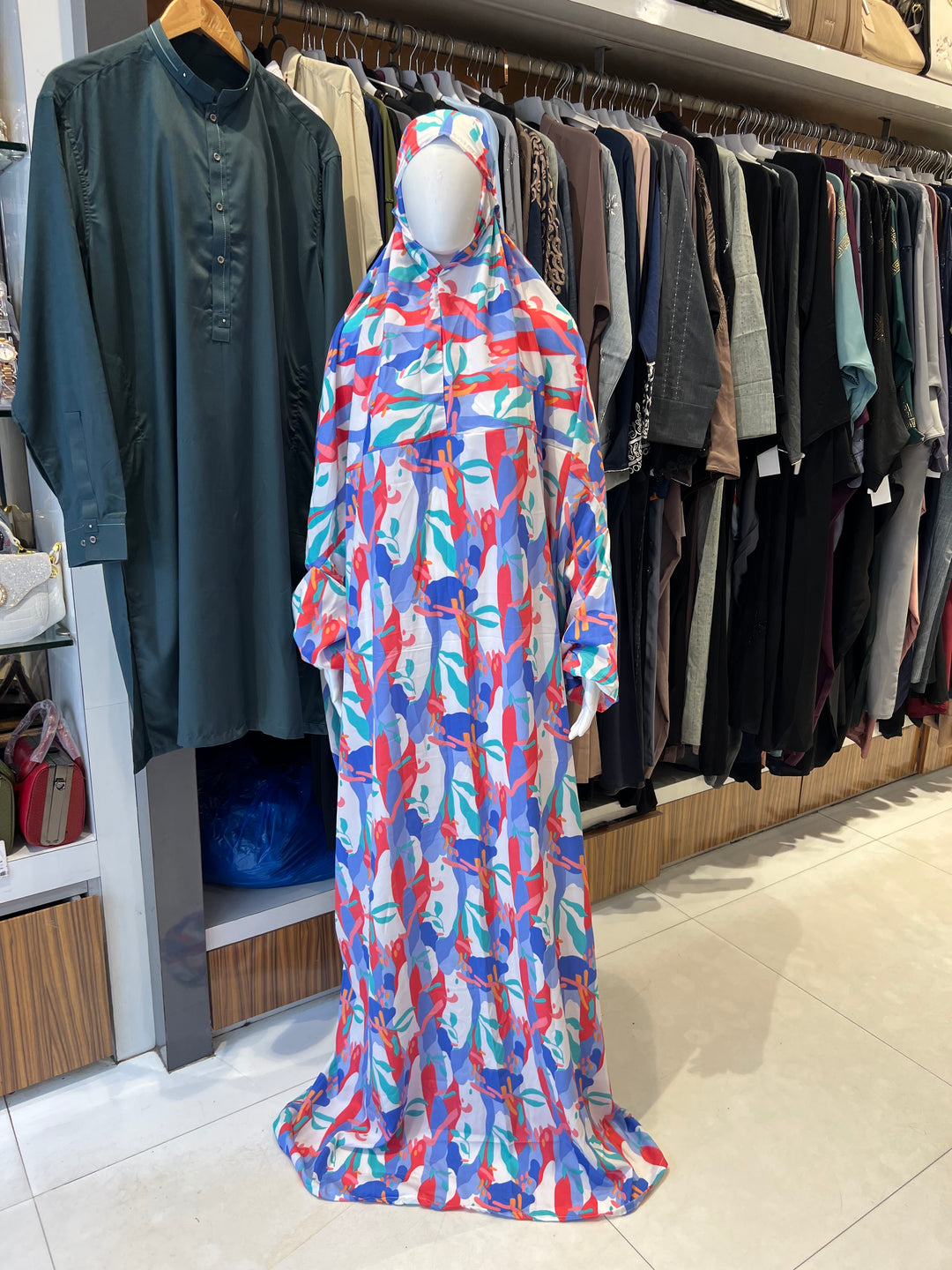 AYESHA PRAYER DRESS SOFT REYON PRINT EHRAAM NEW COLOURS (FULL LENGTH)PD01