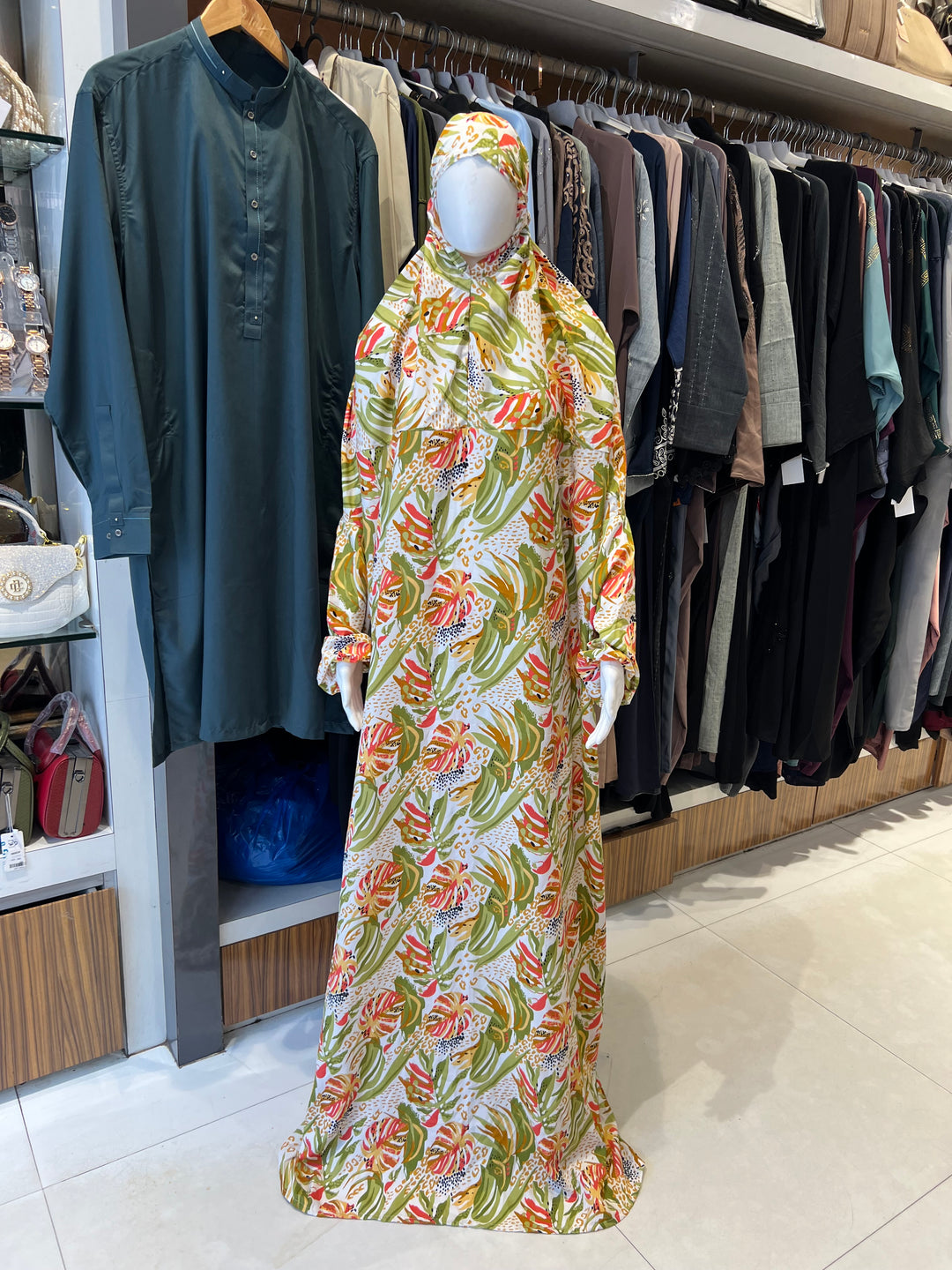 AYESHA PRAYER DRESS SOFT REYON PRINT EHRAAM NEW COLOURS (FULL LENGTH)PD01