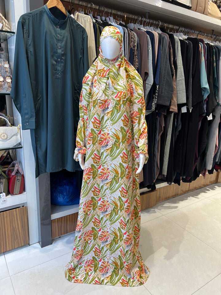 AYESHA PRAYER DRESS SOFT REYON PRINT EHRAAM NEW COLOURS (FULL LENGTH)PD01